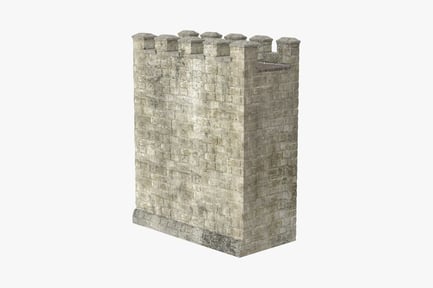 Preview: Medieval Castle Wall Section with Crenellations