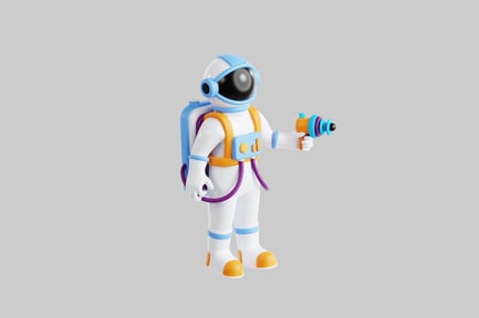 Preview: Cartoon astronaut with ray gun