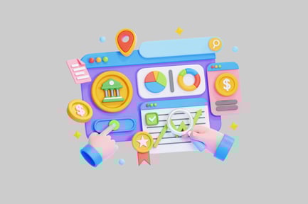 Preview: Online Financial Analysis and Digital Business Management 3D Icon