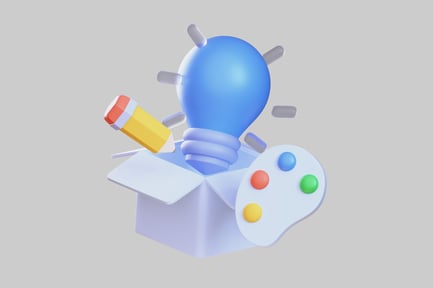 Preview: Creative inspiration box with lightbulb