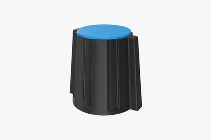 Preview: Fluted Black Knob with Blue Top