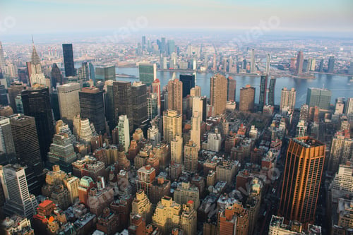 Preview: 03/15/2022, New York, Aerial perspective of Manhattan streets