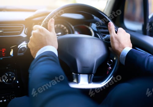 Preview: The daily commute. Shot of a businessman driving his car.