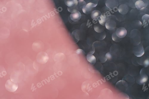 Preview: Black and pink abstract glitter background with shiny bokeh
