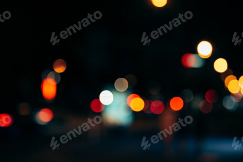 Preview: night city lights in bokeh style background