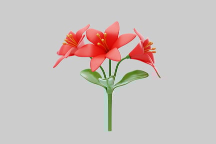 Preview: Red lily flower bloom