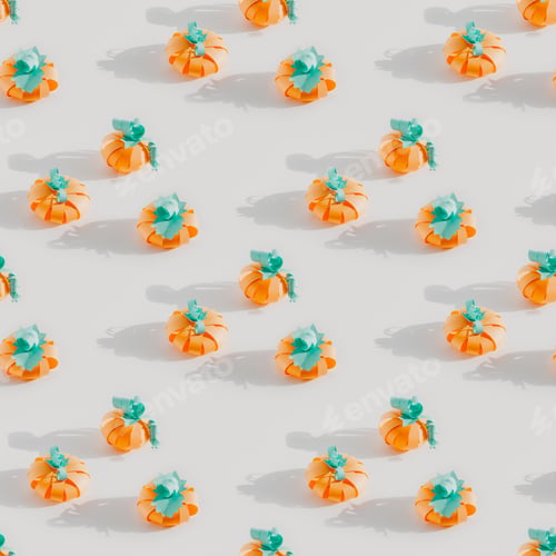 Preview: Seamless pattern with craft paper pumplin