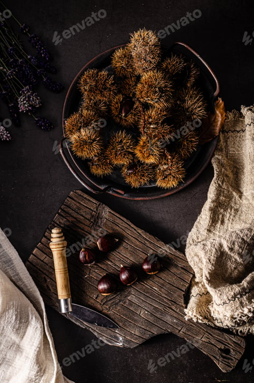Preview: Chestnuts food photography