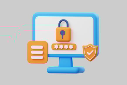 Écran d'ordinateur avec symboles de sécurité et de protection