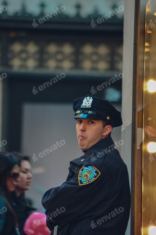 Preview: Police look at the camera with a police face