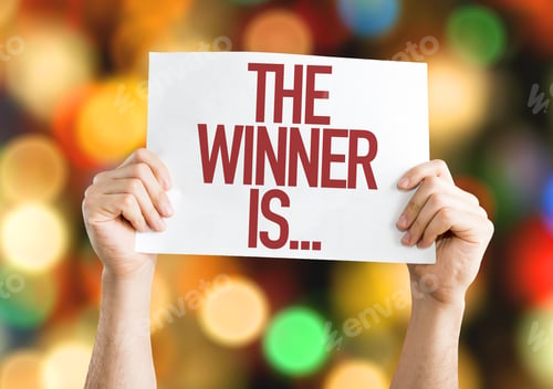 Preview: The Winner Is... Placard With Bokeh Background