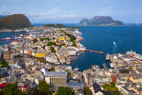 Preview: view of Alesund from Fjellstua viewpoint, Norway