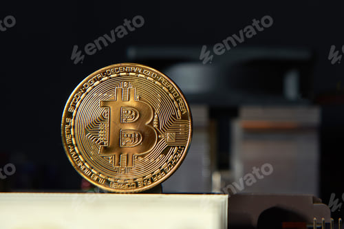 Preview: Gold Bitcoin electronic computer processor board