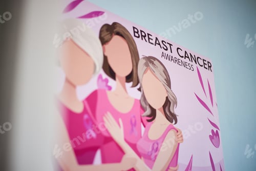 Preview: Illustration of Diverse Women Supporting Breast Cancer Awareness Campaign