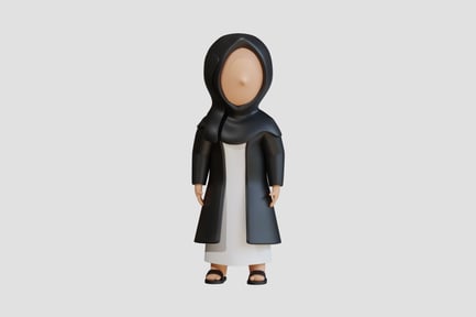 Preview: Muslim Woman 3D Character Sideward View Right