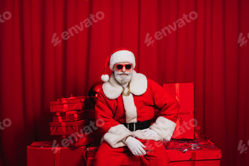 Preview: Santa Claus portrait, Christmas and newyear festive days concepts