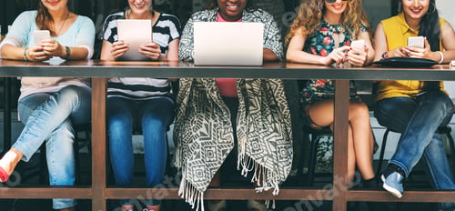 Preview: Women Using Digital Device Concept