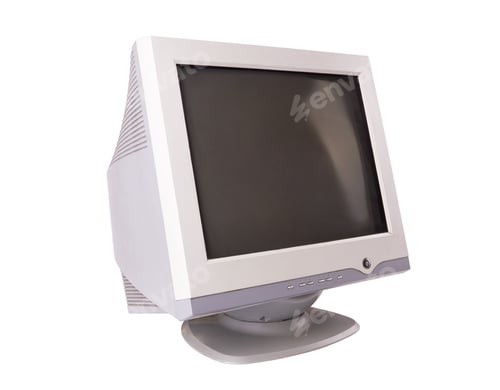 Preview: old computer monitor isolated on white background