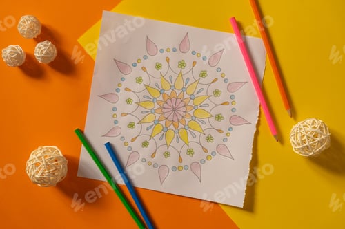 Preview: Mandalas antistress page to combat stress. Relaxing hobby mental wellbeing and art therapy