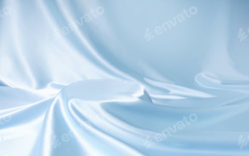 Preview: Smooth Light Blue Fabric Background with Minimalist Podium