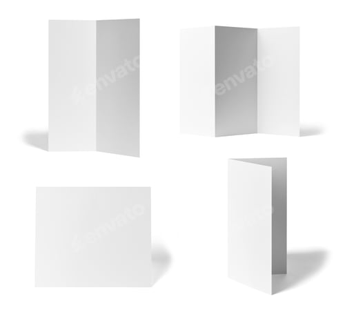 Preview: folded leaflet white blank paper template book desktop calendar