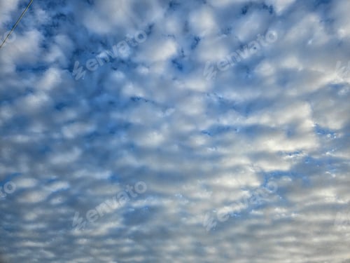 Preview: Puffy cumulus clouds in Florida landscape on cloudy day.