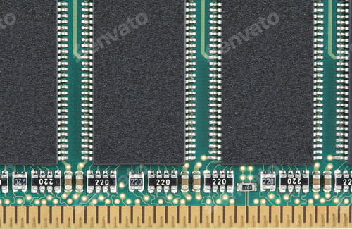 Preview: Random access memory chip on white