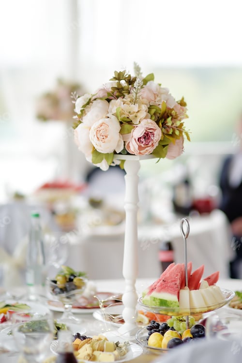 Preview: Beautiful table set for a party, wedding reception or festive event