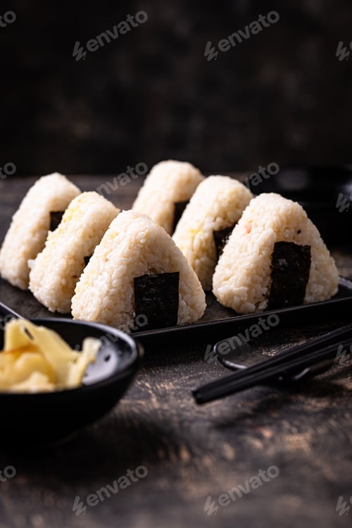 Preview: Onigiri, traditional japanese dish with rice