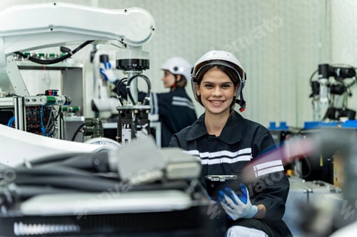 Preview: Team woman engineers practicing maintenance Taking care and practicing maintenance
