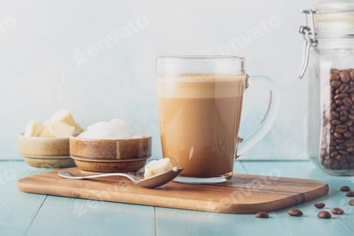 Preview: Bulletproof coffee, blended with organic butter and MCT coconut oil.