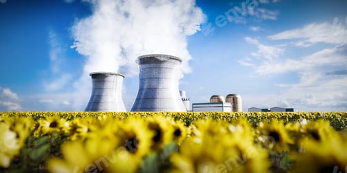 Preview: Atomic power station or nuclear power plant producing electricity