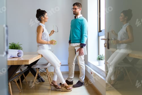 Preview: Business young people working in modern office.