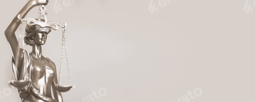Preview: blindfolded lady justice or justitia wide banner background