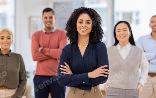 Preview: Teamwork, leadership and portrait of business people in office for support, community and diversity