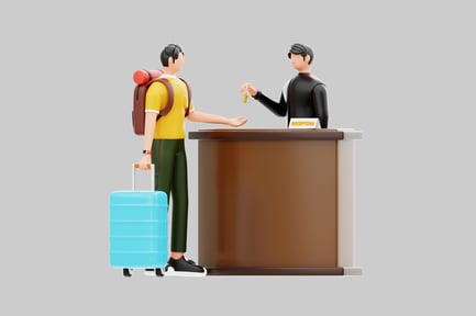 Preview: Hotel reception cartoon style