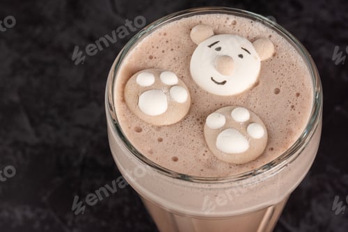 Preview: Cocoa drink on a dark background