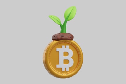 Preview: Gold coin with a growing plant.