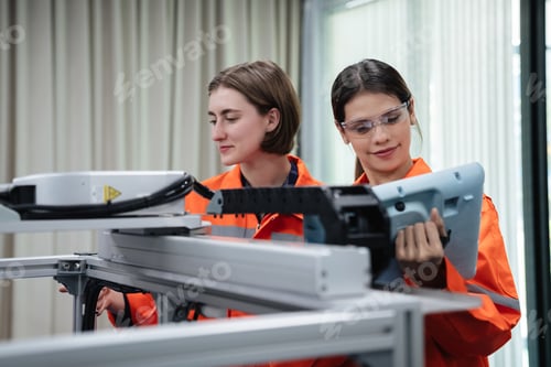 Preview: Student engineer assembles a robotic arm in a technology workshop.