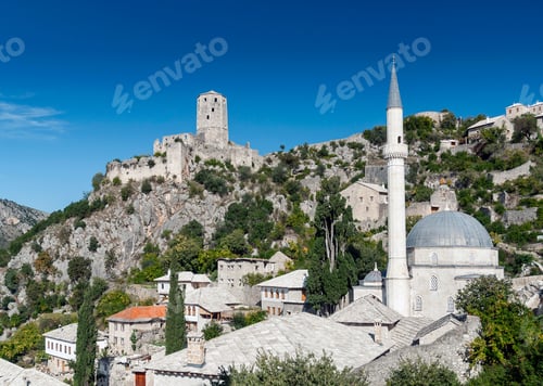 Preview: pocitelj village traditional old architecture buildings in Bosnia Herzegovina