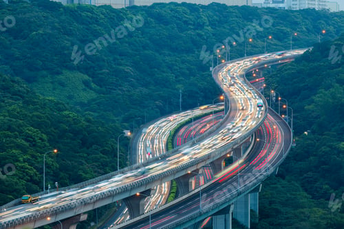 Preview: Overpass highway though the city in Linkou of Taiwan
