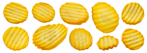 Preview: Pickled and marinated yellow zucchini slices isolated on white background