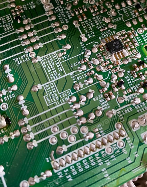 Preview: Macro shot of a circuit board from an alarm clock