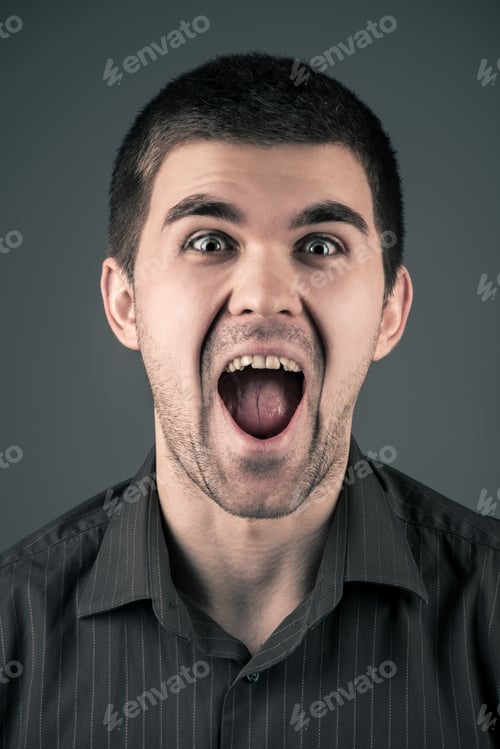 Preview: Close-up portrait of a young emotional man