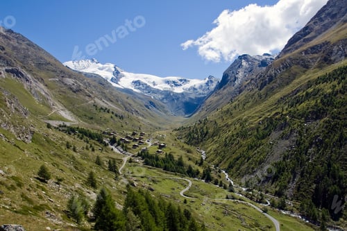 Preview: Beautiful Taesch valley in the swiss alps