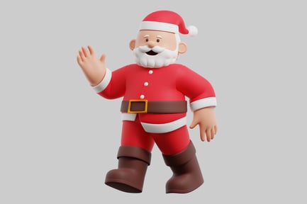 Preview: Friendly santa claus figure waving