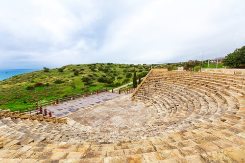 Preview: Exploring the ancient stone theater by the coast with views of the hillside