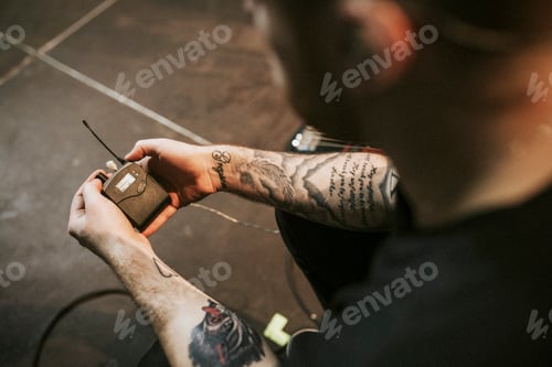 Preview: Sound technician with a wireless in-ear monitor