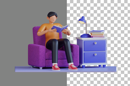 Preview: Reading Book 3D Illustration