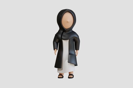 Preview: Muslim Woman 3D Character Straight Pose Idle